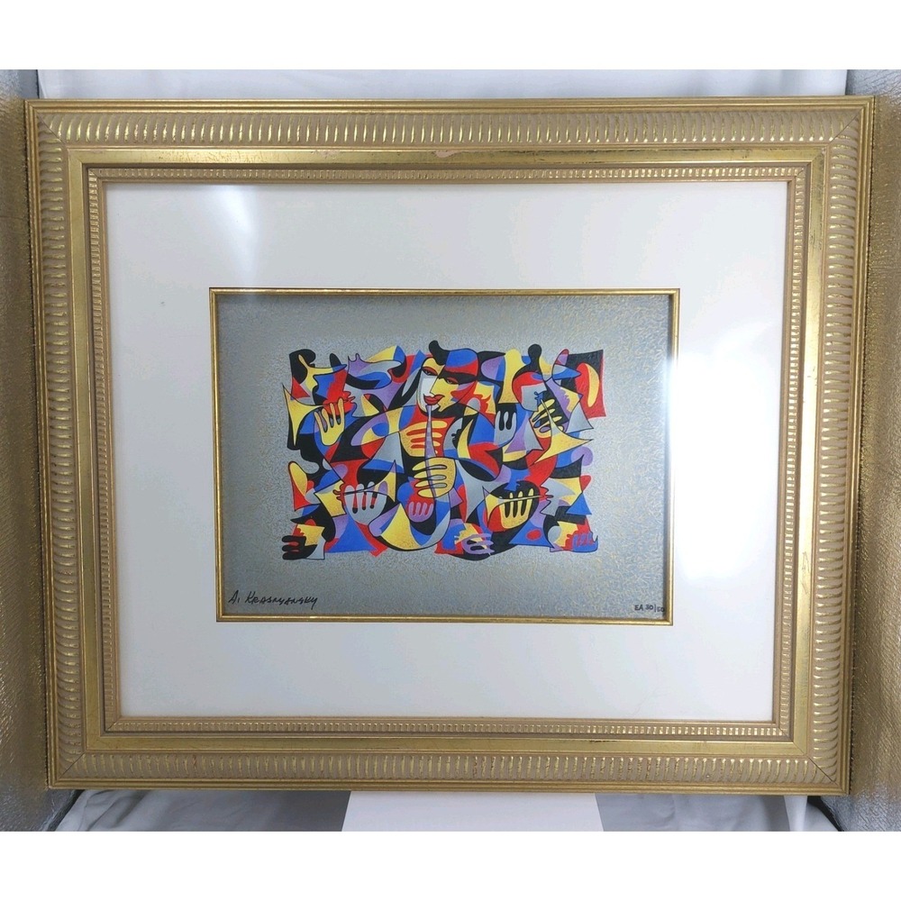 Anatole Krasnyansky "Sax Rhapsody" Framed Matted Numbered 30/50 Serigraph